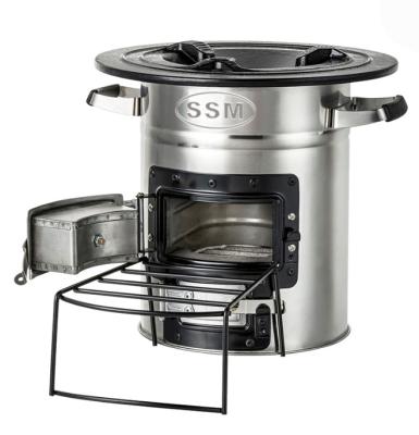 China It makes cooking very efficient. Two Door Charcoal And Wood Cooking Stove For BBQ Camping Cook for sale