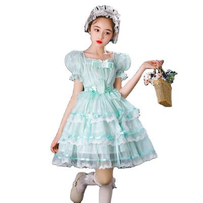 China Formal Girls Lolita Dress Pink Performance Dress Wedding Party Girl's Performance Dress Regular Children's Bridesmaid Dress New for sale