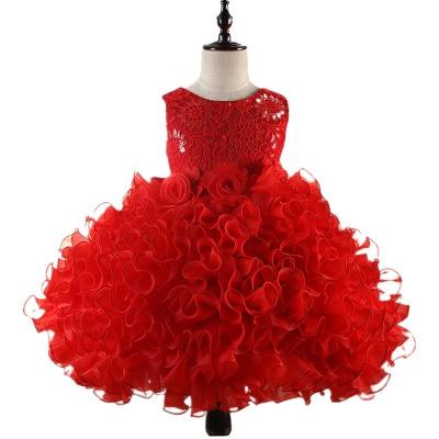 China Children's little host wedding dress of the performance sleeveless fluffy party dance princess bridesmaid yarn dress for sale