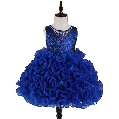 China Amazon Children's Wear Amazon Children's Bridesmaid Stage Performance Fluffy Children's Sleeveless Girl's Princess Skirt Party Wedding Dress for sale