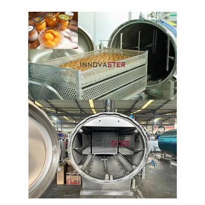 China Multifunctional 1100*1200*1500MM Water Spray Autoclave for Wet Pet Food and Coconut Milk Sterilization for sale