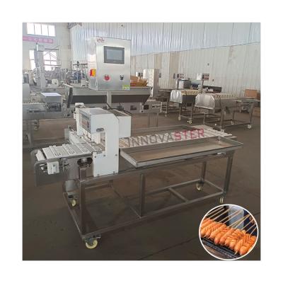 China Automatic Restaurant Electric Seafood Shrimp Meat Pork Kabab Skewer Machine for sale