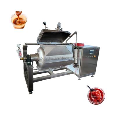 China Red Bean Paste Vacuum Jacketed Kettle with 100-600L Capacity and Horizontal Agitator for sale