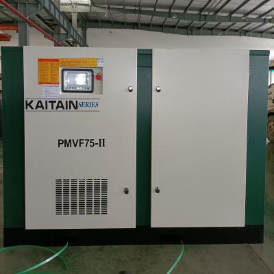 China Air Lubricated 75kw 100HP Permanent Magnet Inverter Two-Stage Screw Air Compressor for sale