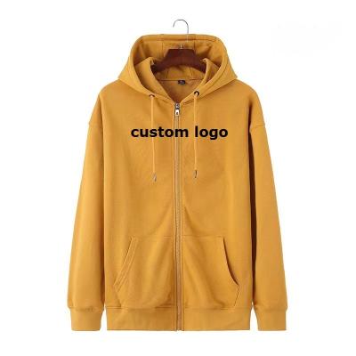 China Waterproof High Quality custom zip up hoodie mens cotton full zip  hoodie solid color sweatshirts pullover zipper hoodie for sale