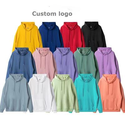 China Anti-wrinkle Custom logo high quality hoodie embroidery custom men plain blank thick hoodies Drop Shoulder embroidery hoodies custom for sale