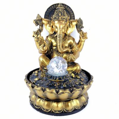 China India Indian Buddha Resin Opens Decorative Indoor Feng Shui Fountain Water Fountain Furniture Desktop Gifts for sale