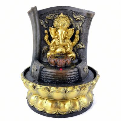 China India India Like Resin Fountain Buddha Table Decoration Water Flowing Crafts Gifts for sale