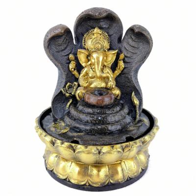 China Handwork Home Ministry Water Fountain Figurines Decoration Handwork Feng Shui Wheel Craft Ornaments India Resin Buddha Water Fountains for sale