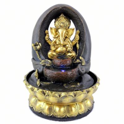 China India Resin Indian Buddha Fountain Feng Shui Wheel Crafts Ornaments Home Office Fountain Desktop Figurines Decorative Crafts for sale