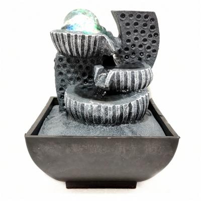 China China Resin Fountain Home Decor Miniature Landscape Feng Shui Desktop Geometric Fountain 13022 for sale