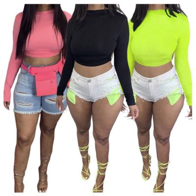 China Anti-pilling Latest Design 2020 Fashionable Sexy Women Long Sleeve Solid Color Backless Ladies Casual Tops Summer For Woman for sale