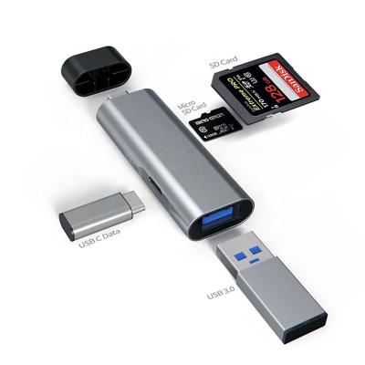 China Aluminum alloy OEM Multifunction Portable 4 in 1 Usb C Smart 3.0 2.0 Micro USB Sd/TF Card Reader Type c otg for sale