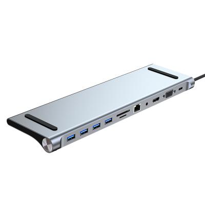 China ABS+Aluminium Alloy China Wholesale Hub Usb 3.0 Computer Or Multimedia System 11 In 1 Multifunctional Usb Hub Tools for sale