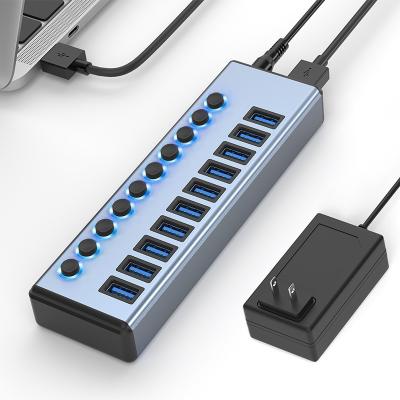 China Aluminum+ABS Industrial programmable USB 3.0 5Gbps Industrial Hub for sale