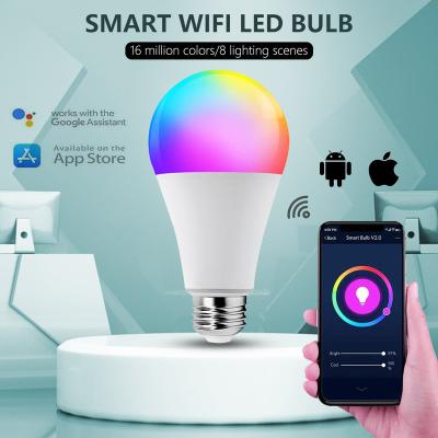 China Factory Residential E26 E27 RGB Lamp Lighting Google Alexa Smart Home Wifi Light Bulb Led Lights for sale