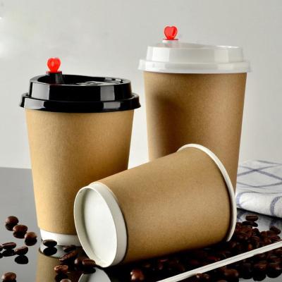 China DOUBLE WALL 12oz Double Wall Kraft Paper Cup For Hot Coffee Drinking for sale