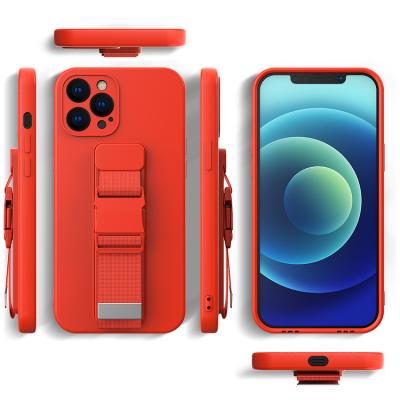 China Anti-drop 360 Protection Soft Tpu Silicone Cell Phone Cases Back Cover Anti-drop Hand Strap for sale