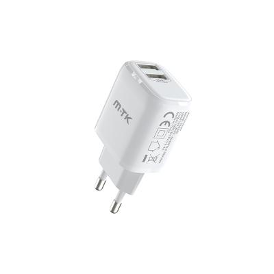 China High quality dual port fast charging wall charger comes with dual ports and smart IC for 2.4A fast charging for sale