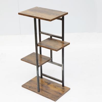 China 4 Tier Storage Bookshelf Wooden Book Shelves Metal Wooden Ladder Decorative Shelves for sale