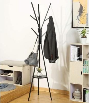 China Other Best Simple Industrial Metal Clothes Rack Wooden Hall Tree Bedroom Standing Coat Rack Entryway Coat Rack for sale