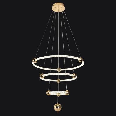 China Good Modern Porcelain Factory Prices Great & gold living room chandeliers and pendant lights 360 degree light acrylic chandelier for sale