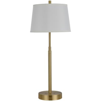 China Wholesale Modern Minimalist Kitchen White Lampshade Restaurant Bedroom Hotel Brass Table Lamp for sale