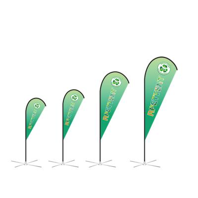 China Durable 100% Recycled PET Eco-Friendly Printing Eco-Friendly Teardrop Flag for sale