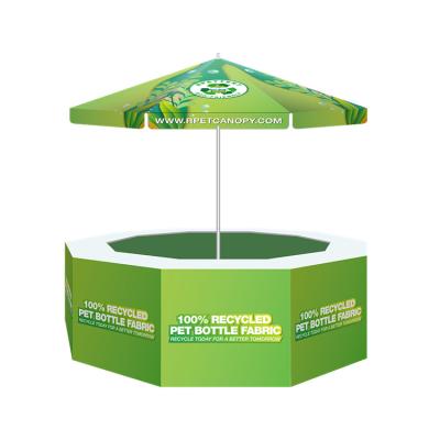 China Durable Eco-friendly Custom Eco-friendly Printing 100% Recycled PET Fabric Patio Umbrella RPET Umbrella for sale