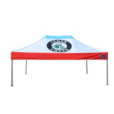 China Waterproof / Fireproof Cheap Price CPAI-84 Waterproof Fire Retardant PU Coated Polyester 10x15ft Custom Printing Canopy For Promotion for sale