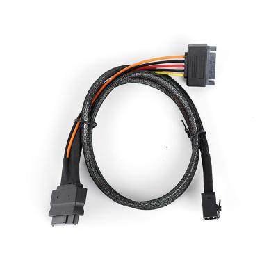 China MINI SAS HD 4I SFF 8643 SATA 15P/M PCB U.2 SAS 68P SFF8639 POWER DATA CABLE for sale