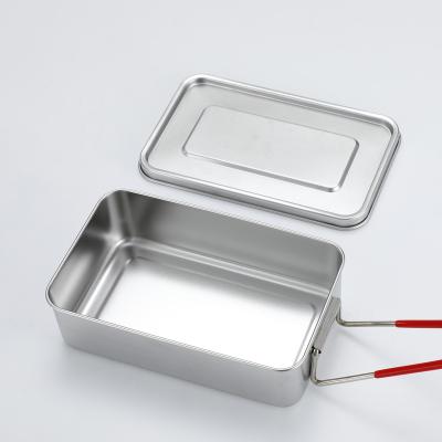 China Leakproof 304 Stainless Steel Metal Bento Box Kids Modern Food Storage Microwave Sealed Cutlery Set with Spoon for sale