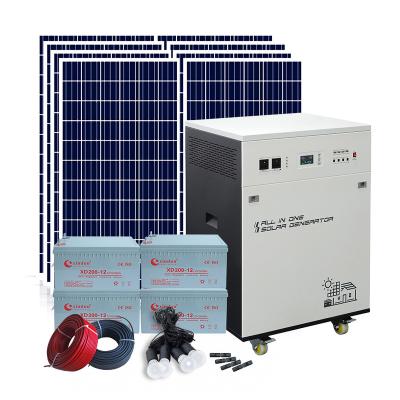 China New home inverter 5kw solar power supply system solar panel set 5000w system for home all outdoor solar power system ip65 for sale