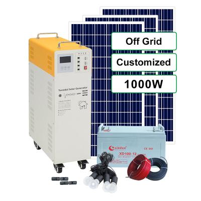 China home solar panel battery storage system home kit 1kva 1 hybrid kilowatt 1000w full off grid offgrid solar power system national price for sale