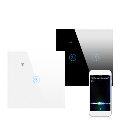 China EU 1/2 Band PC+V0 Band HomeKit Fireproof Wall Switch Smart wifi touch Switcch works with Siri Voice for sale