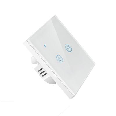 China Timer tuya wifi lamp switch smart wifi switch 2 strip touch screen electric zigbee wall switch for sale