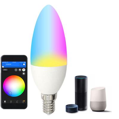 China Hotel 7W WiFi Remote Control Candle Light Bulb Zigbee Smart Blub Tuya Google Alexa Smart Bulbs LED for sale