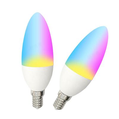 China High quality wireless remote control zigbee wifi hotel tuya e14 cct smart bulb rgb rgb smart bulb 2700k-6500k bulb remote control for sale