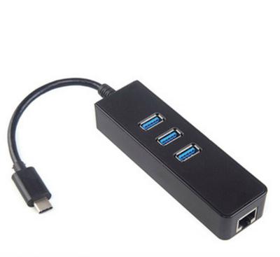 China Original LAPTOP USB 3.1 Type C to RJ45 3-Port Ethernet Adapter to Mini USB for sale