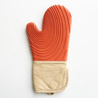 China New Design Eco-friendly Silicone Non Slip And Easy Clean Heat Resistant Oven Glove For Kitchen BBQ Baking Oven Gloves for sale