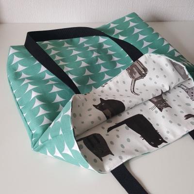 China Extra Large Cotton Tote Bag Waterproof Sheer Beach Bags Double Sided Cotton Printing Can Be Used On Both Sides Digital Printing for sale