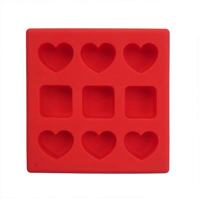 China MEITA Food Grade HOUSE Geometry Heart Square Shape Chocolate Cake Silicone Mold Rectangular Set for sale