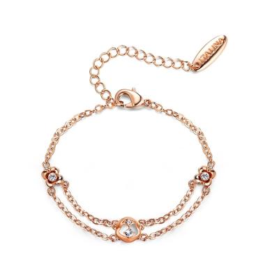 China YH10014 Italina Latest Manufacturer Elegant Wholesale 18K Gold Plated Alloy Czech Stone Bracelet For Women for sale