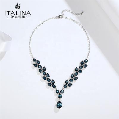 China Wholesale Water Drop YN10020 Italina Nickel Classic Free Fancy Crystal Alloy Necklace Earrings Jewelry Switch Set Women Jewelry Supplies for sale