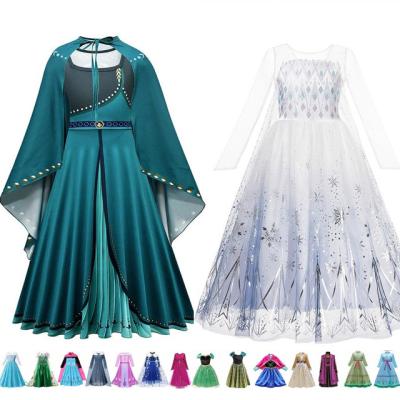 China Fancy Kids Dress Elsa Dress Anna Cosplay TV Movie Costumes Long Dresses Halloween Kids Clothes Princess Party Dress Little Babies' Dresses for sale