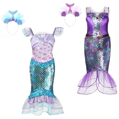 China Kids Love New Mermaid Dress Mermaid Dress For Girls Sequin Princess Ariel Costume Baby Kids Halloween Birthday Party Cosplay Dress Set for sale