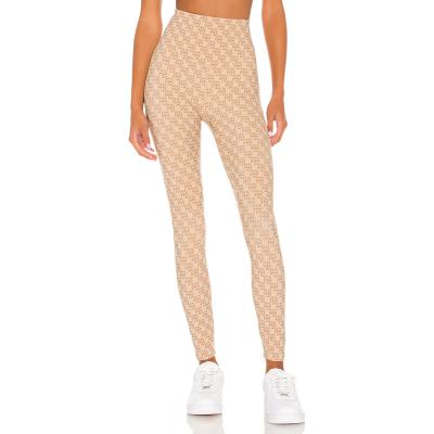 China Breathable OEM Custom Design High Waisted Yoga Leggings Custom Print RPET Tights Woman Workout Women's Yoga Leggings for sale