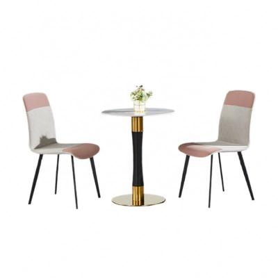 China Modern Custom Side Table Coffee Table For Home Furniture Living Room Set Stonewith Chipboard Metal Frame Round Work Gold Table for sale