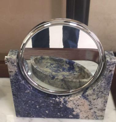 China Small frame minimalist blue stone mirror for office decoration for sale