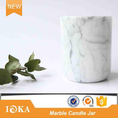 China Modern Rose Gold Copper Lid Candle Jar, Marble Jar with Copper Lid for sale